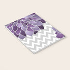 Floral Prints, Chevron, Purple and Gray Notebook Gallery Image 3