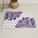 Floral Prints, Chevron, Purple and Gray Rug Gallery Image 1