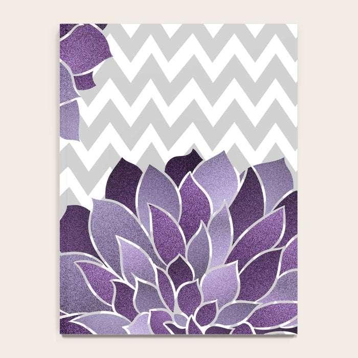 Floral Prints, Chevron, Purple and Gray Notebook Gallery Image 4