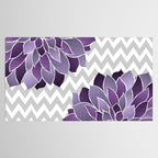 Floral Prints, Chevron, Purple and Gray Tablecloth Gallery Image 2