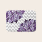 Floral Prints, Chevron, Purple and Gray Bath Mat Gallery Image 1