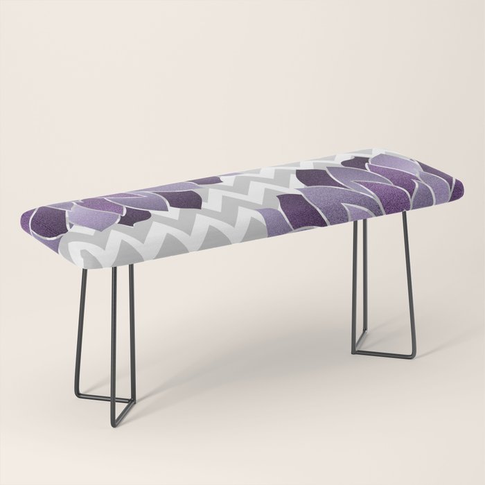 Floral Prints, Chevron, Purple and Gray Bench Gallery Image 1