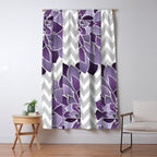 Floral Prints, Chevron, Purple and Gray Window Curtain Gallery Image 5