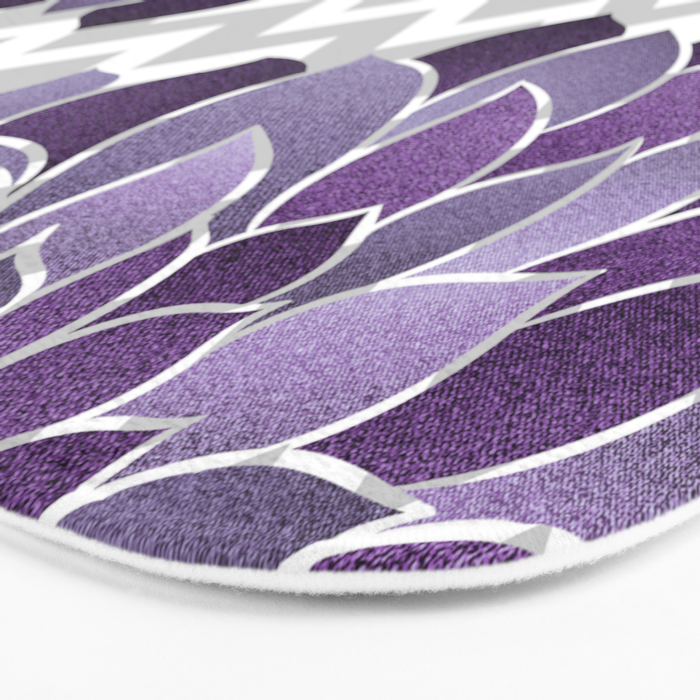 Floral Prints, Chevron, Purple and Gray Bath Mat Gallery Image 3