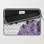 Floral Prints, Chevron, Purple and Gray Laptop Sleeve Gallery Image 2