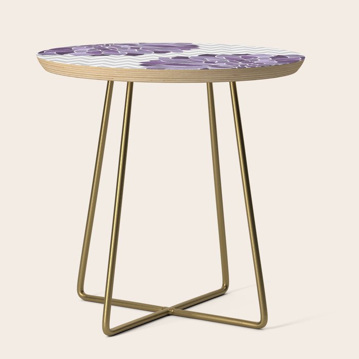 Floral Prints, Chevron, Purple and Gray Side Table Gallery Image 1