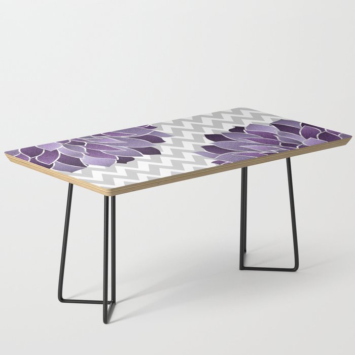 Floral Prints, Chevron, Purple and Gray Coffee Table Gallery Image 1