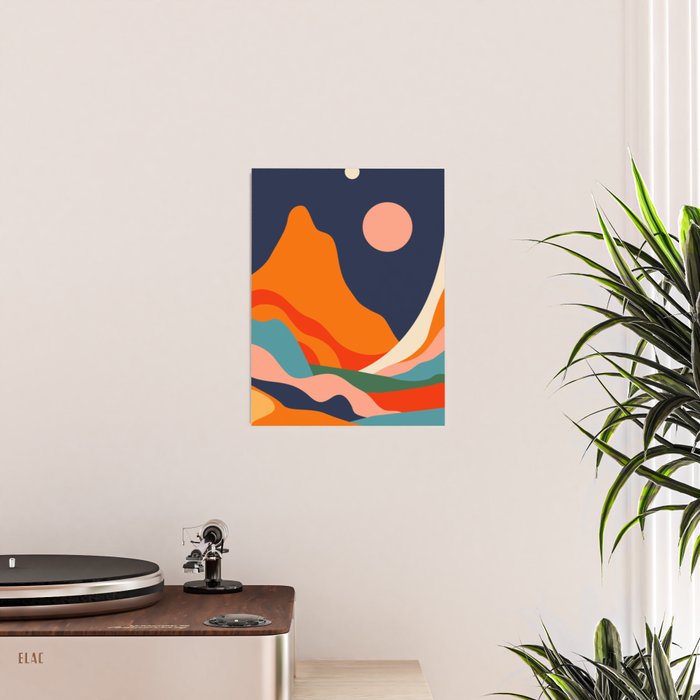Colorful mountain nature landscape art Poster Gallery Image 2