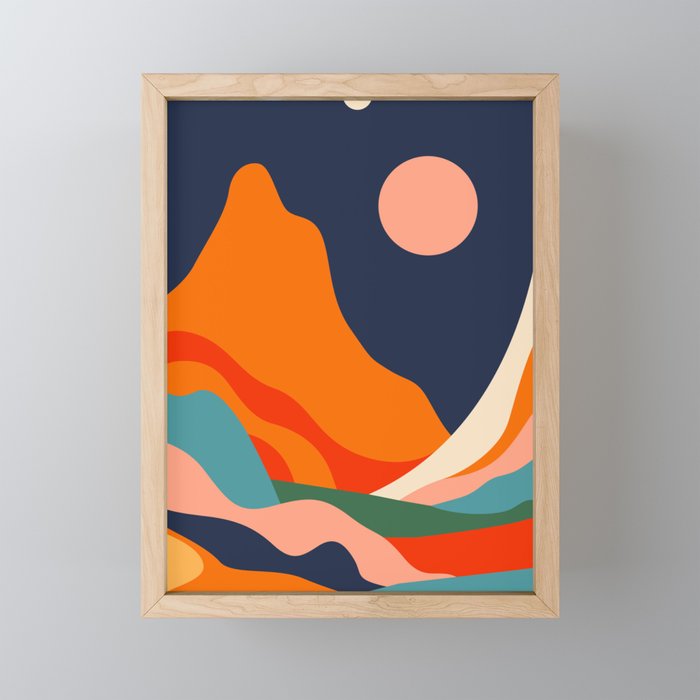 Colorful mountain nature landscape art Mini Art Print Gallery Image 1