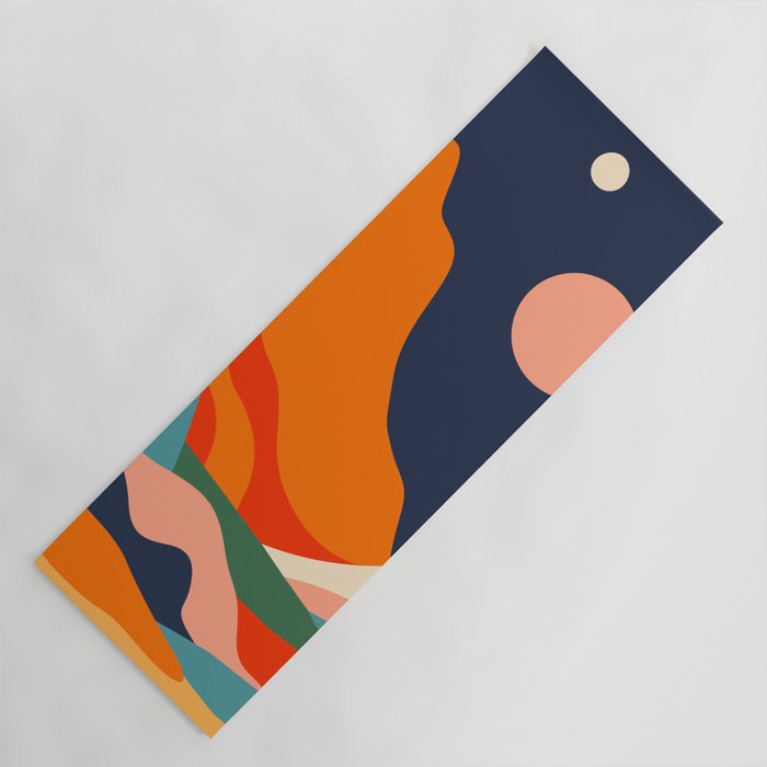 Colorful mountain nature landscape art Yoga Mat Gallery Image 1