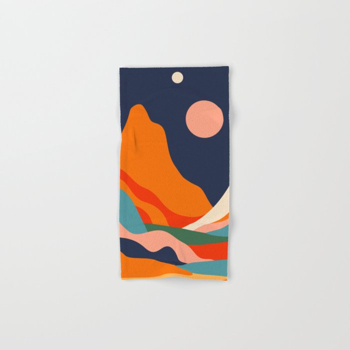 Colorful mountain nature landscape art Bath Towel Gallery Image 1