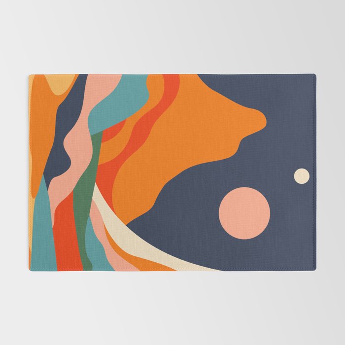 Colorful mountain nature landscape art Rug Gallery Image 2