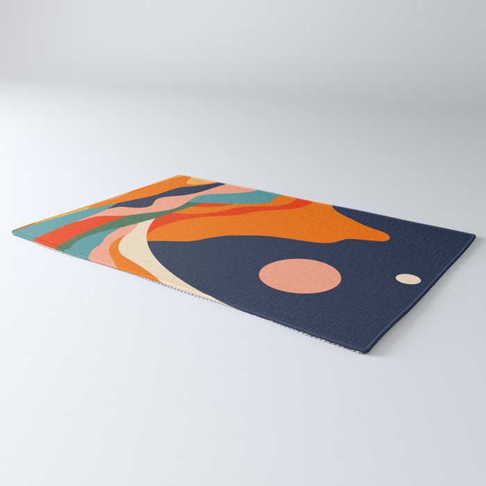 Colorful mountain nature landscape art Rug Gallery Image 3