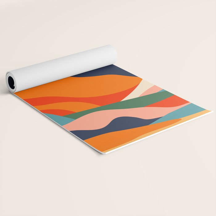 Colorful mountain nature landscape art Yoga Mat Gallery Image 2