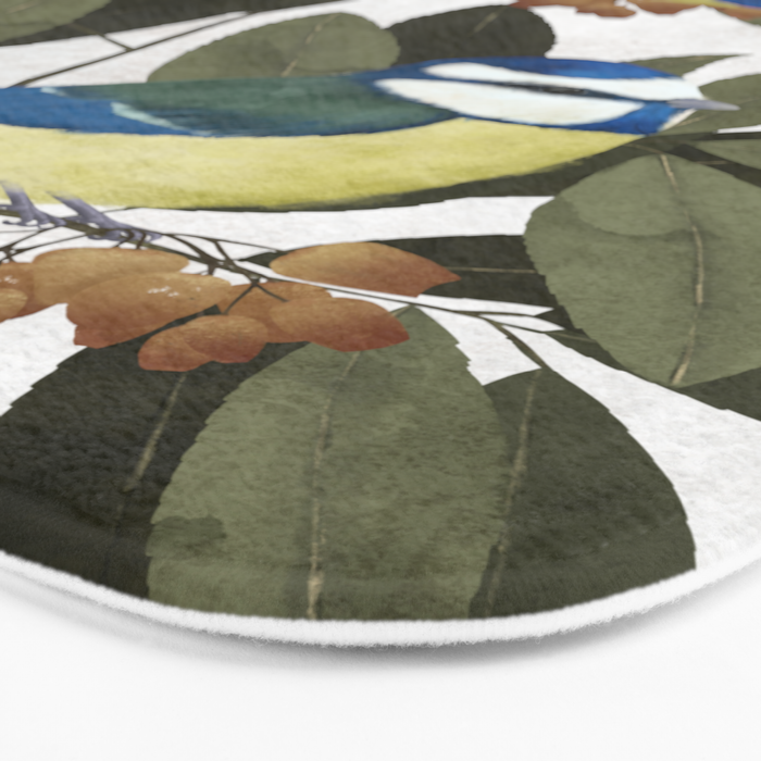 Blue tit and strawberry tree Bath Mat Gallery Image 3