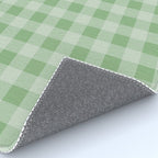 Dark Sea Green Summer Cabana Beach Picnic Gingham Check Rug Gallery Image 4