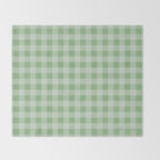 Dark Sea Green Summer Cabana Beach Picnic Gingham Check Throw Blanket Gallery Image 2