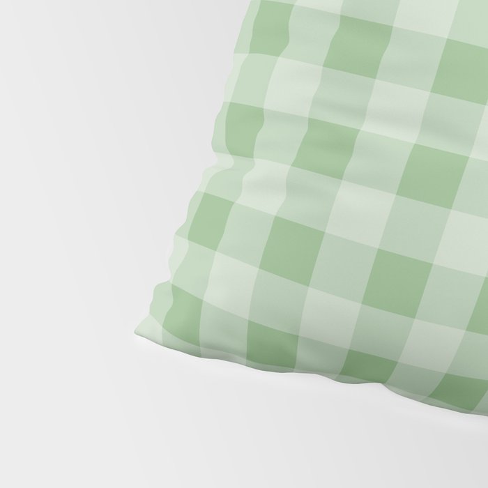 Dark Sea Green Summer Cabana Beach Picnic Gingham Check Pillow Sham Gallery Image 4