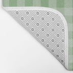 Dark Sea Green Summer Cabana Beach Picnic Gingham Check Bath Mat Gallery Image 2