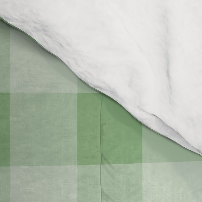Dark Sea Green Summer Cabana Beach Picnic Gingham Check Comforter Gallery Image 4