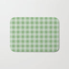 Dark Sea Green Summer Cabana Beach Picnic Gingham Check Bath Mat Gallery Image 1