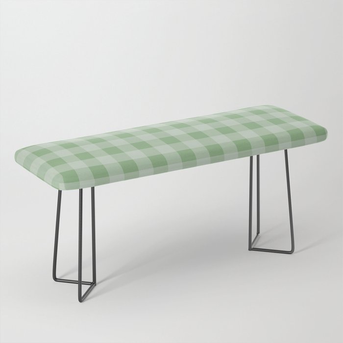 Dark Sea Green Summer Cabana Beach Picnic Gingham Check Bench Gallery Image 1