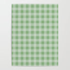 Dark Sea Green Summer Cabana Beach Picnic Gingham Check Poster Gallery Image 4