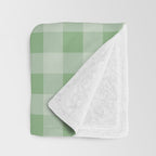 Dark Sea Green Summer Cabana Beach Picnic Gingham Check Throw Blanket Gallery Image 3
