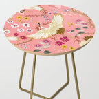 Chinoiserie cranes on pink, birds, flowers,  Side Table Gallery Image 2
