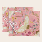 Chinoiserie cranes on pink, birds, flowers,  Placemat Gallery Image 1