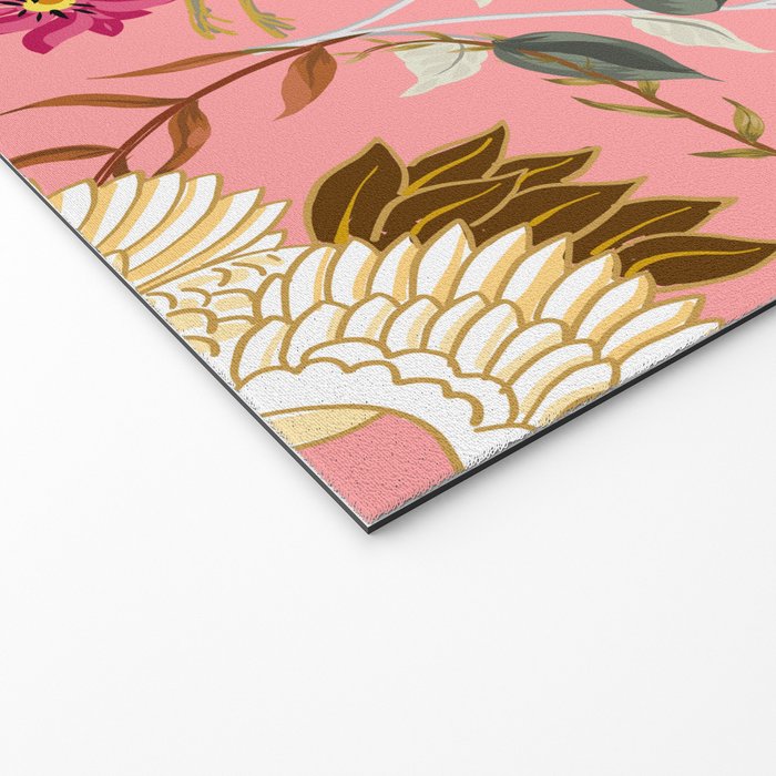 Chinoiserie cranes on pink, birds, flowers,  Welcome Mat Gallery Image 2