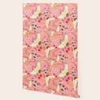 Chinoiserie cranes on pink, birds, flowers,  Wallpaper Gallery Image 2