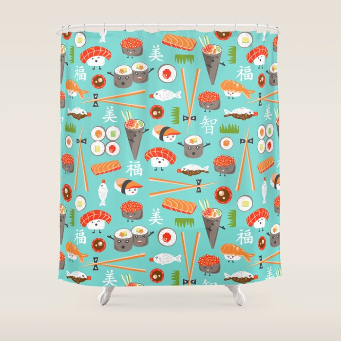 Happy Sushi Shower Curtain Gallery Image 1