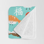 Happy Sushi Throw Blanket Gallery Image 3
