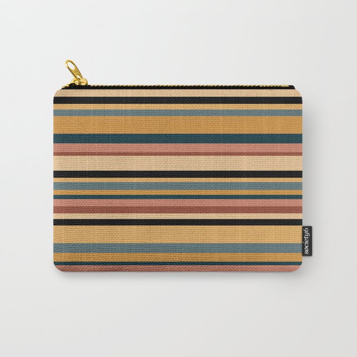 Classic Stripes X - Vintage Neutral Carry All Pouch Gallery Image 1