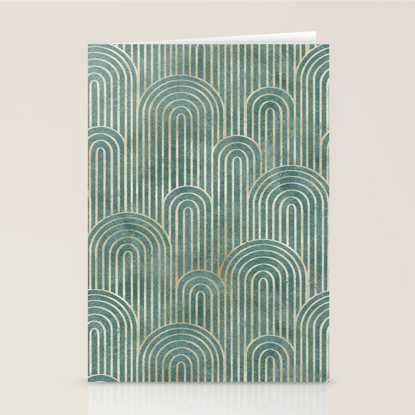 Art Deco Striped Arches Stationery Card Gallery Image 2