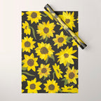 Sunflowers Acrylic on Charcoal Wrapping Paper Gallery Image 1