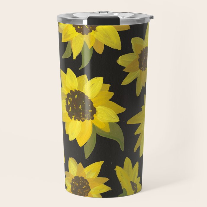Sunflowers Acrylic on Charcoal Travel Mug Gallery Image 1