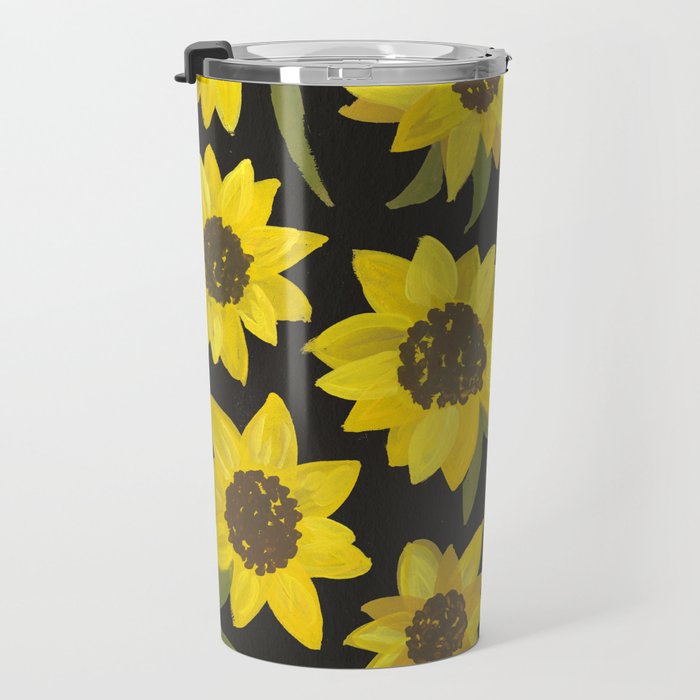 Sunflowers Acrylic on Charcoal Travel Mug Gallery Image 3