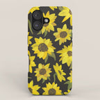 Sunflowers Acrylic on Charcoal iPhone Case Gallery Image 1