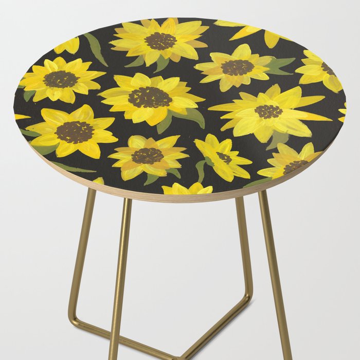 Sunflowers Acrylic on Charcoal Side Table Gallery Image 2