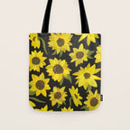 Sunflowers Acrylic on Charcoal Tote Bag Gallery Image 1