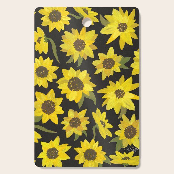 Sunflowers Acrylic on Charcoal Cutting Board Gallery Image 1