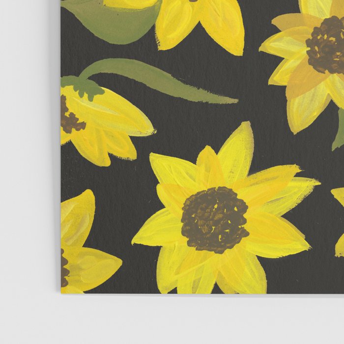 Sunflowers Acrylic on Charcoal Poster Gallery Image 3