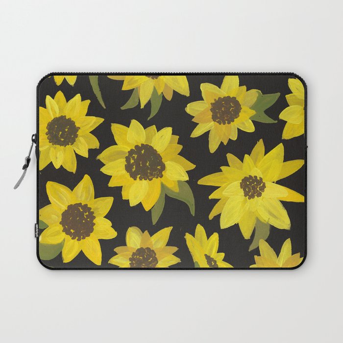 Sunflowers Acrylic on Charcoal Laptop Sleeve Gallery Image 1