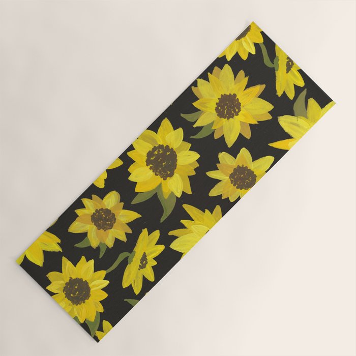 Sunflowers Acrylic on Charcoal Yoga Mat Gallery Image 1