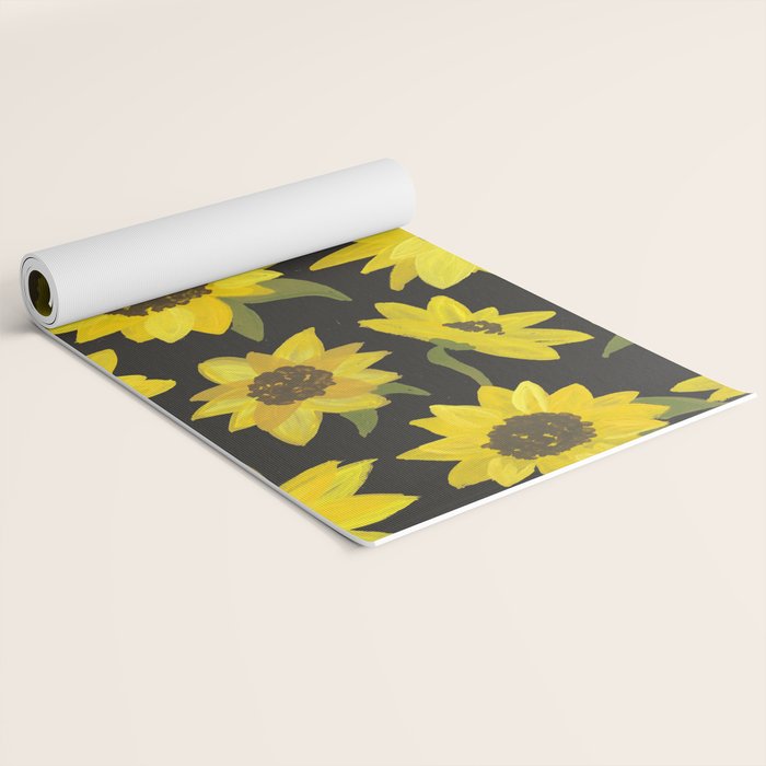 Sunflowers Acrylic on Charcoal Yoga Mat Gallery Image 2