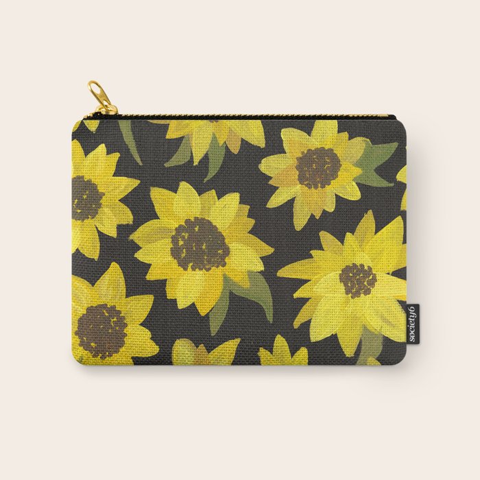 Sunflowers Acrylic on Charcoal Carry All Pouch Gallery Image 1
