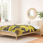 Sunflowers Acrylic on Charcoal Duvet Cover Gallery Image 2