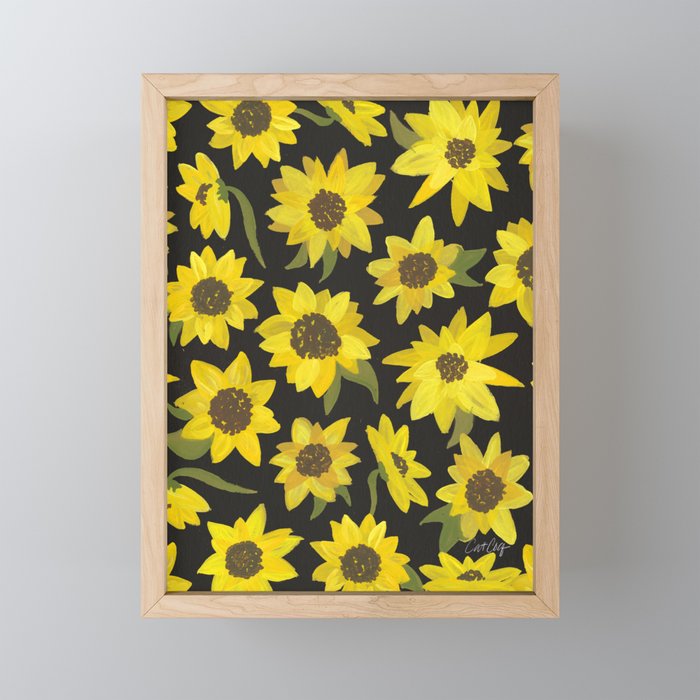Sunflowers Acrylic on Charcoal Mini Art Print Gallery Image 1